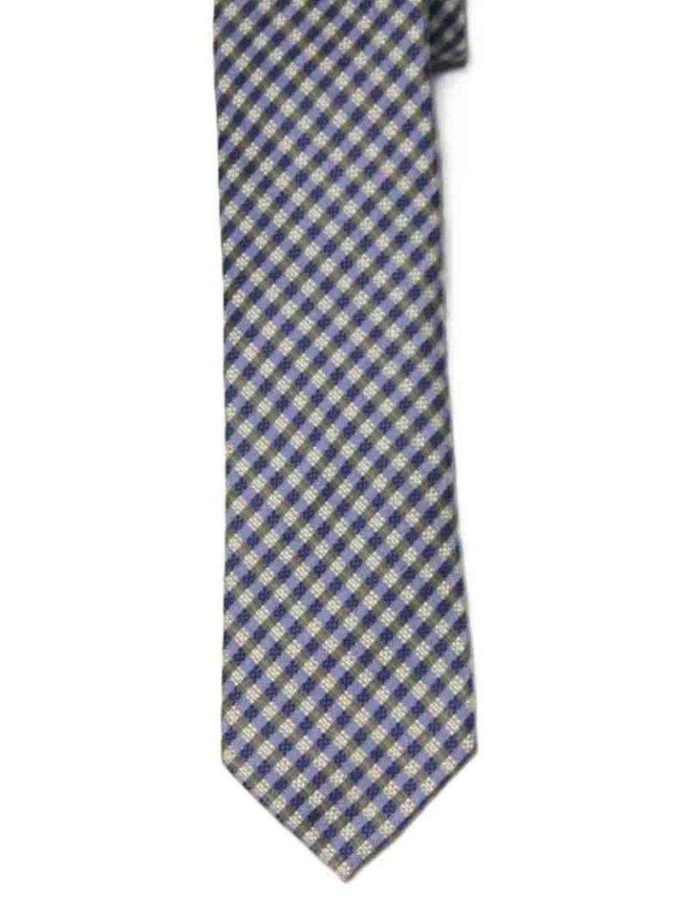 NWOT Joseph Abboud Silk + Cotton Tie Lattice Check Men's Long